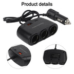 Premium Car Charger Splitter with Triple Socket High Power 120W Output