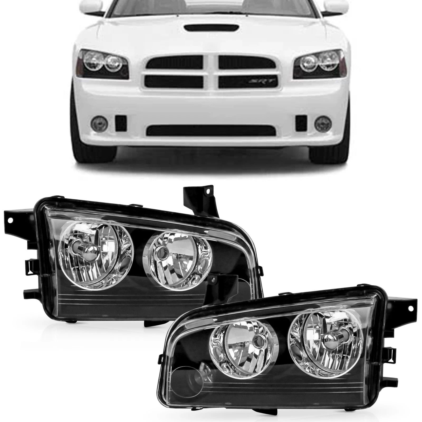 2X Headlights for Dodge Charger (2007–2010)