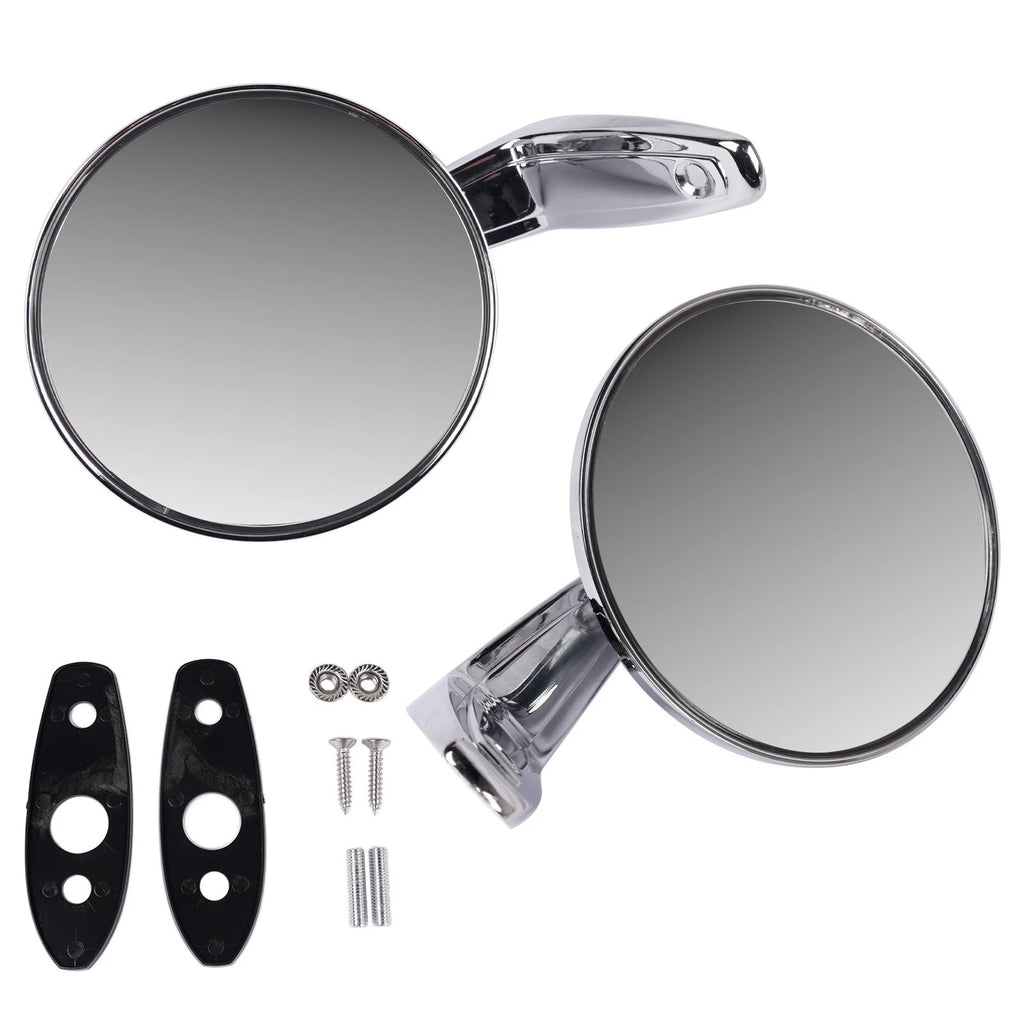 Pair Chrome Outside Door Rearview Mirrors for Plymouth Dodge (1966–1975)