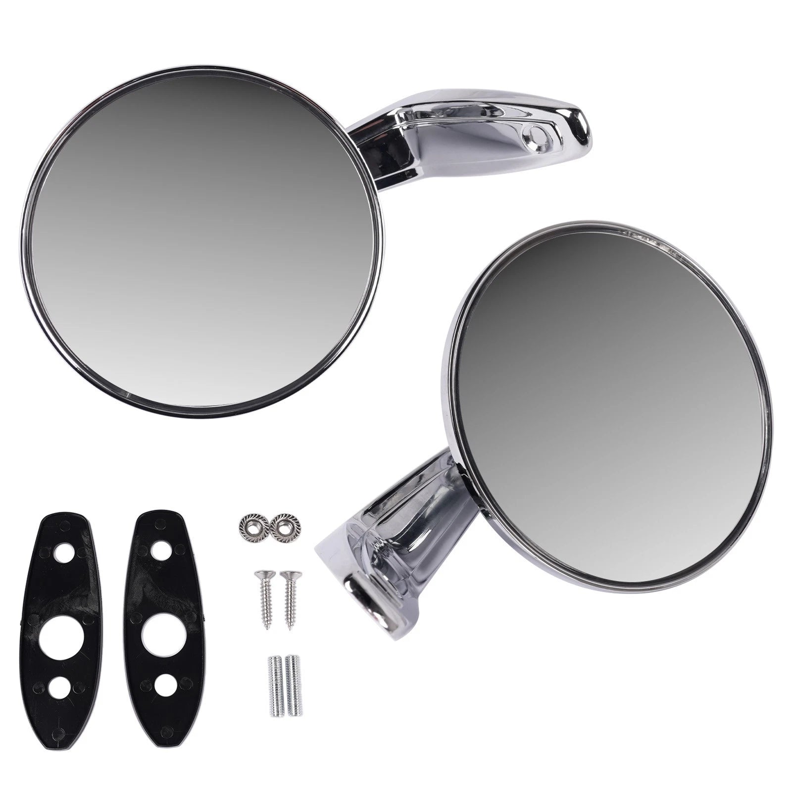 Pair Chrome Outside Door Rearview Mirrors for Plymouth Dodge (1966–1975)