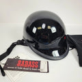 BikerTrooper Half Helmet for Motorcycle (DOT Approved) - Gloss Black