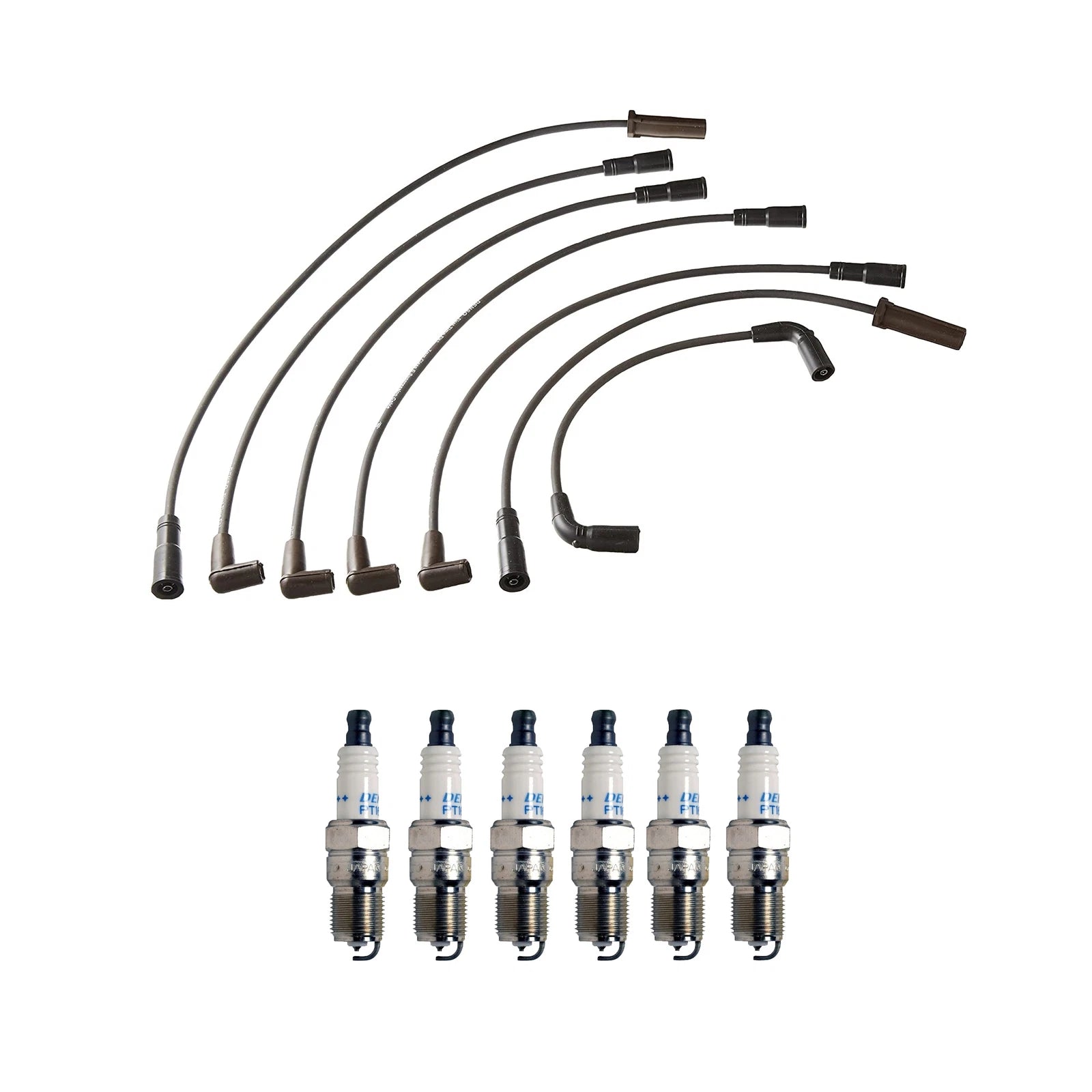 Denso Wire Set & 6 Double Platinum Spark Plugs for Chevy GMC 4.3 V6 (0.05)
