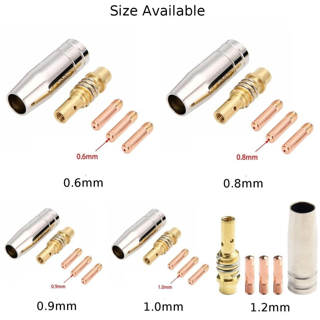 5X MIG Contact Tips for MB15 15AK Welding (0.8/1.0/1.2mm)