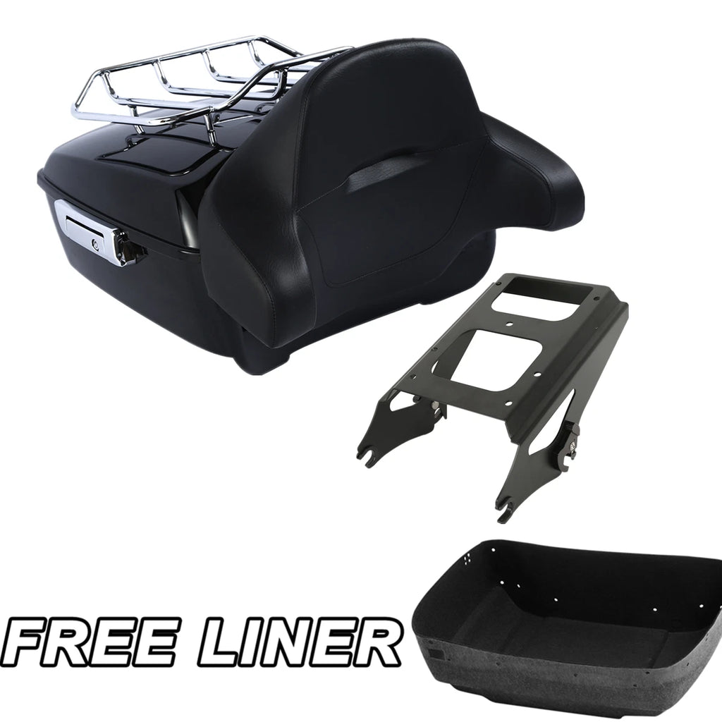 Trunk Backrest Pad Mount Rack for Harley Touring Road Glide King (2009–2013)