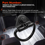 6x Black Steel Rear Cargo D-Hooks for Ford Transit 150 250 350 (2015–2024)