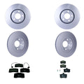 Hella Front Rear Rotors Low-Met Disc Brake Pad Kit for Audi A8 Quattro (2000)
