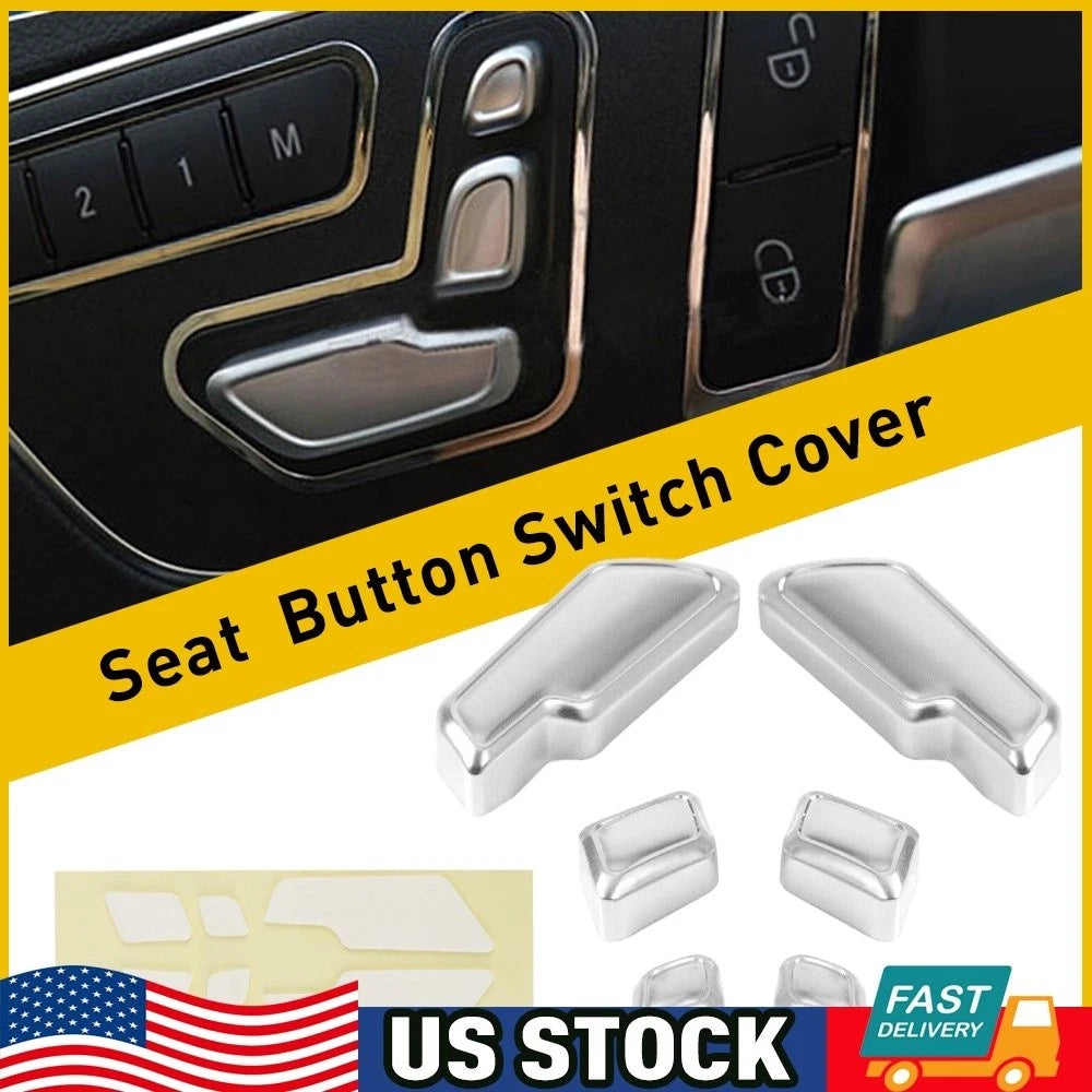 Silver Door Seat Adjust Button Cover Switch Trim for Mercedes-Benz E Class (2009–2016)