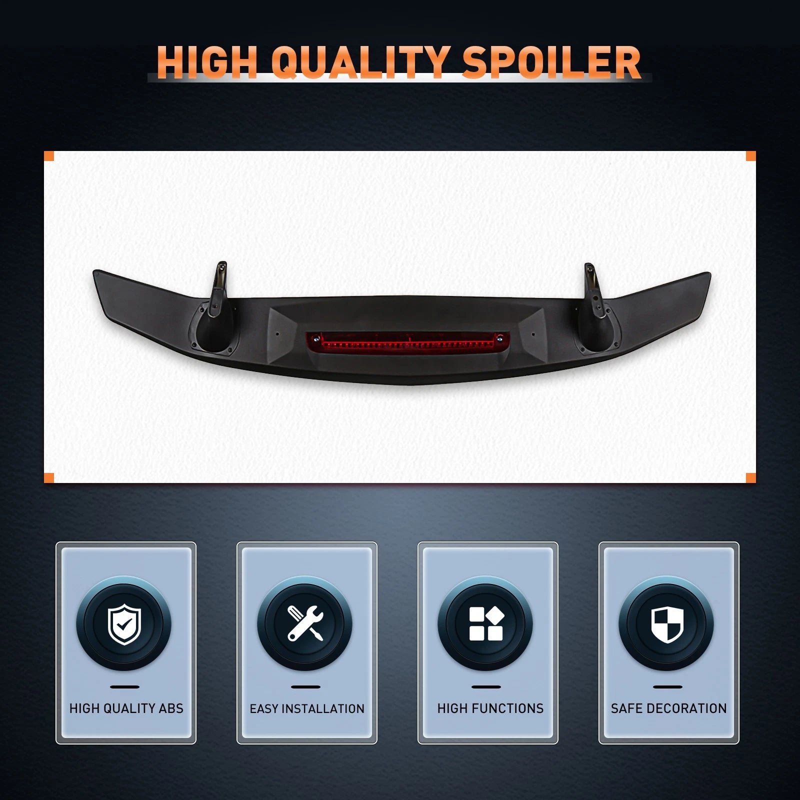 Matte Black Wing Spoiler for Dodge Dart (2013-2016)