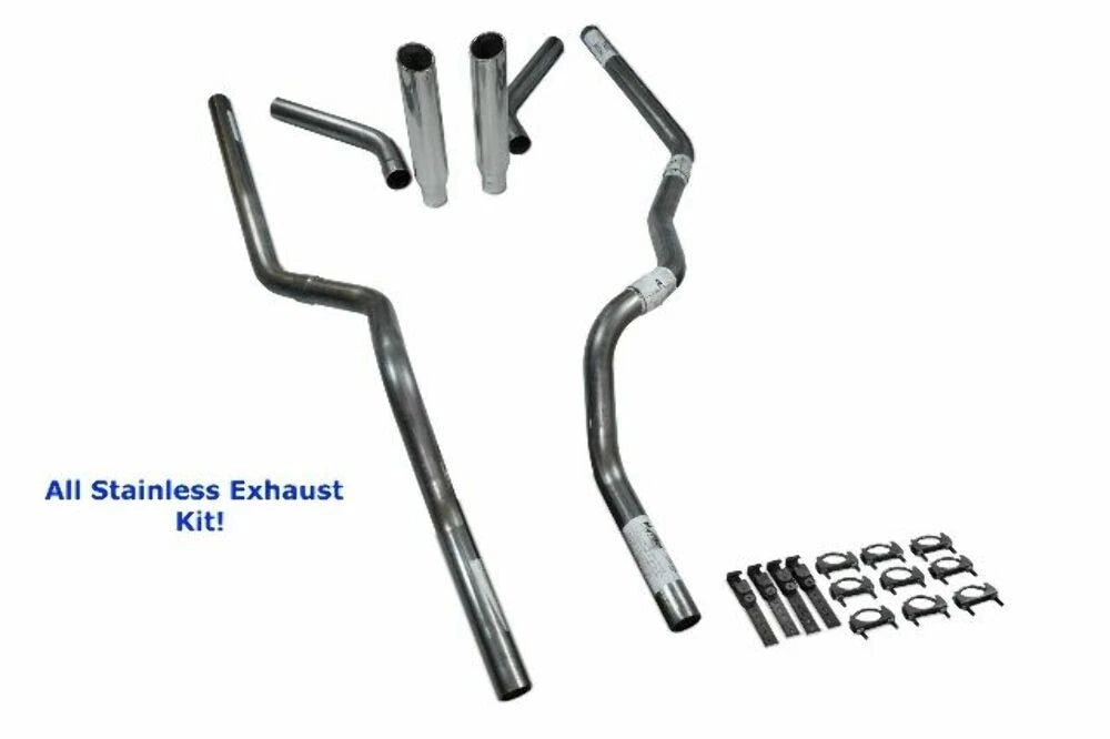 Dual Exhaust Kit for Chevy GMC 1500 (2019–2025) Rolled Corner