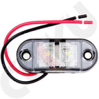 2X LED Light 2 Diode Clear/White Universal Mount Clearance Side Marker