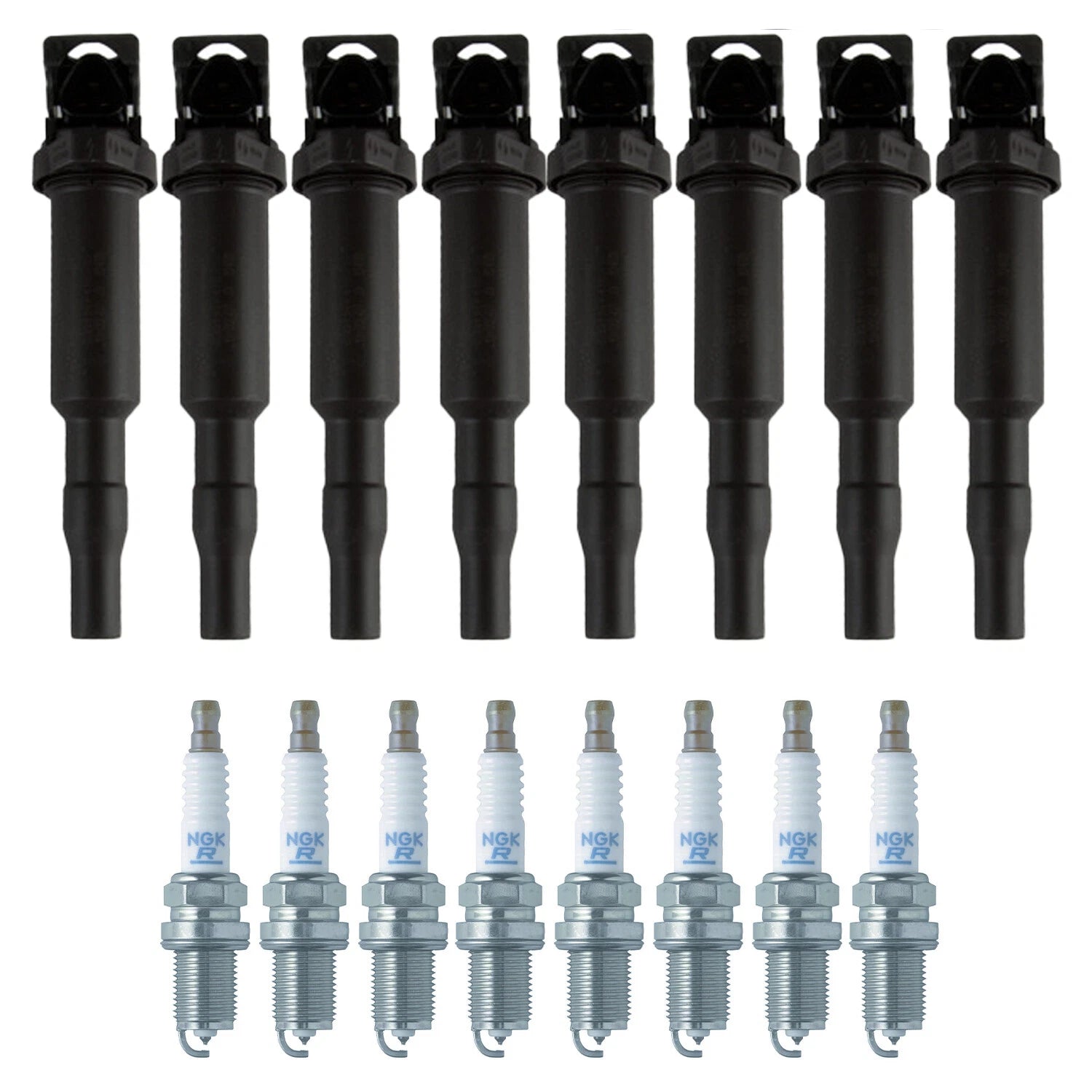 Set of 8 Ignition Coils & NGK Laser Platinum Spark Plugs for BMW E65 Alpina V8