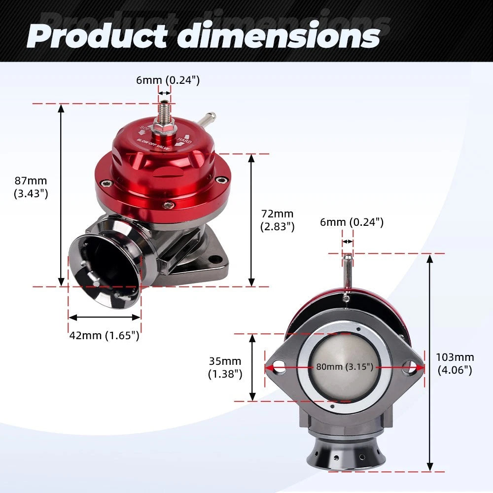 Turbo Blow Off Valve + 2.5" BOV Flange Pipe Kit for Universal (All Models)