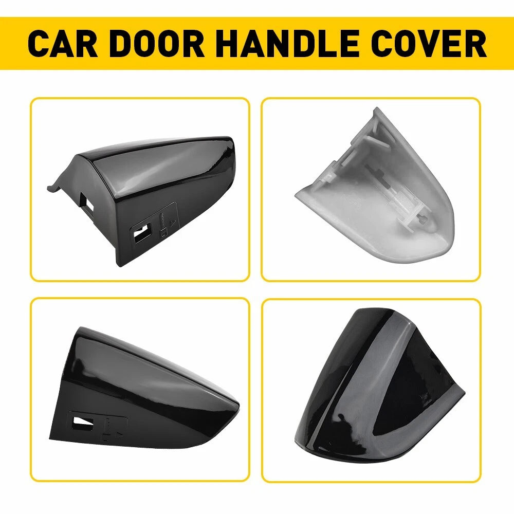 Front Left Door Handle Key Cap Cover Bezel Black for Ford Mustang (2015–2022)