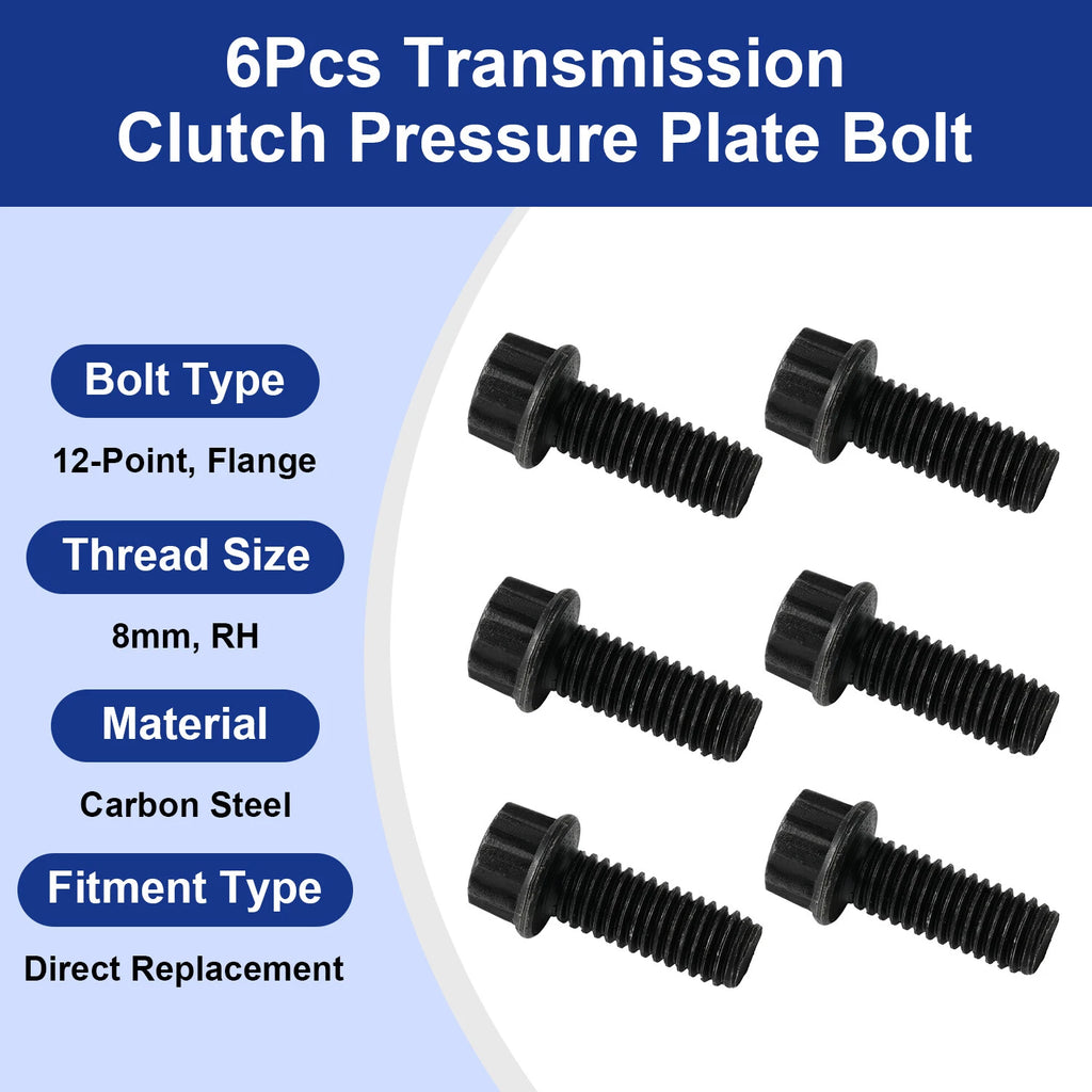 6Pcs Transmission Clutch Pressure Plate Flange Bolt for Honda 90034-P10-A01