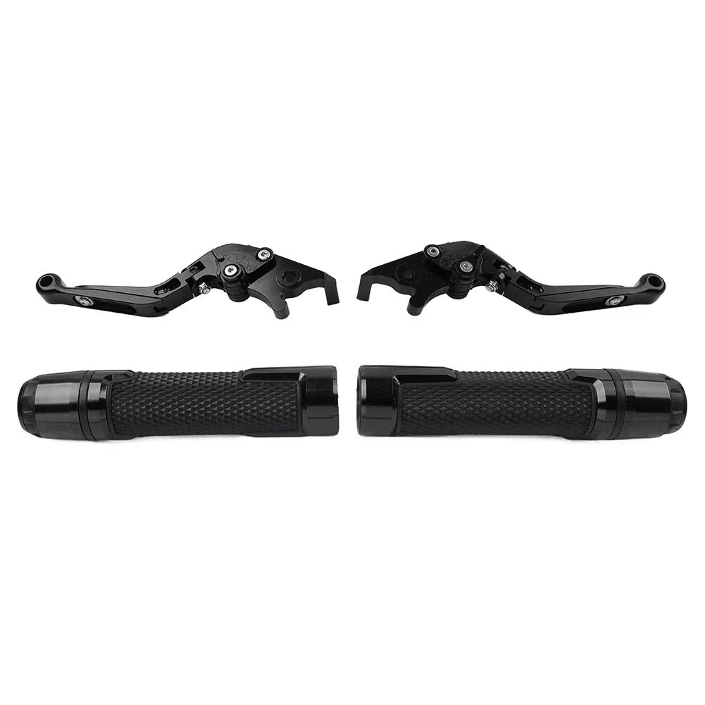 Black Extendable Brake Clutch Levers Grips Set for BMW F650GS (2002-2007)