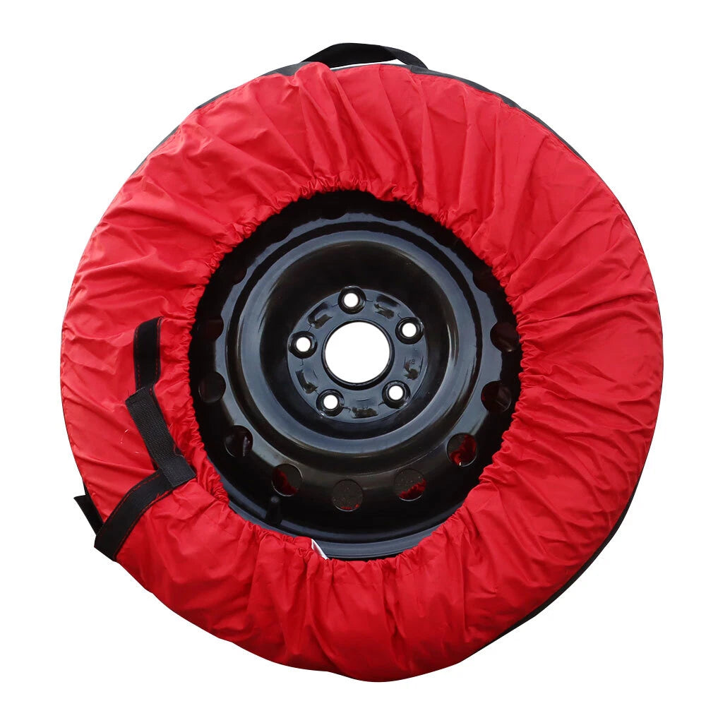 Set of 4 Tire Covers for Red and Black (420D/600D)