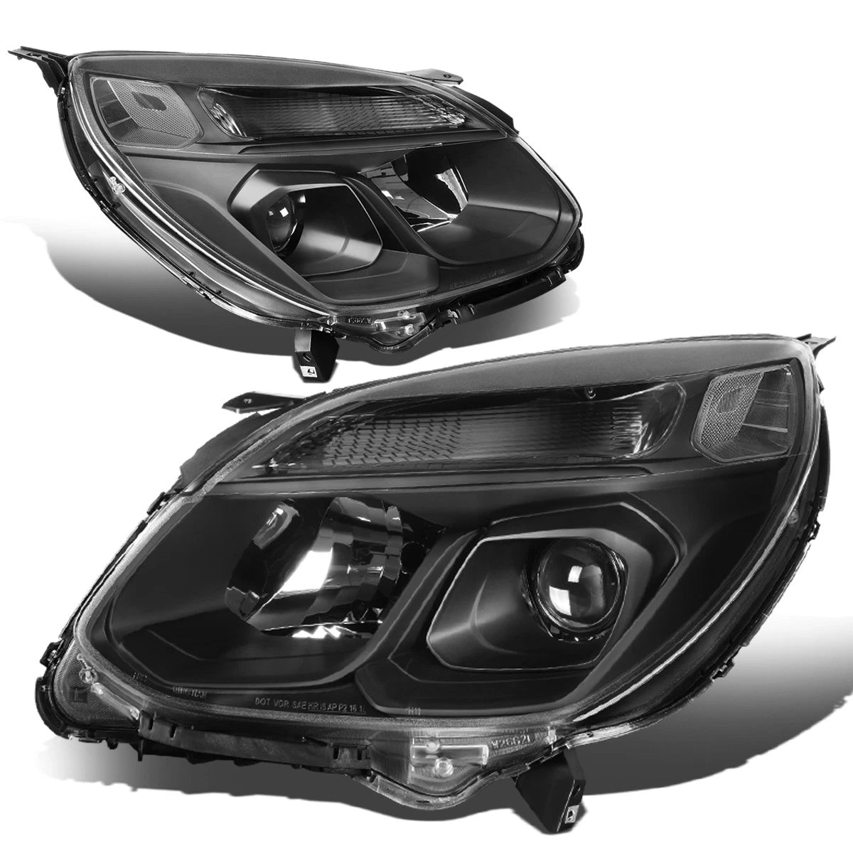Projector Headlights for Chevy Equinox (2016–2017) Black Clear w/Turn Signal