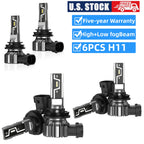 6X H11 LED Headlight Bulbs for (6500K, IP68)