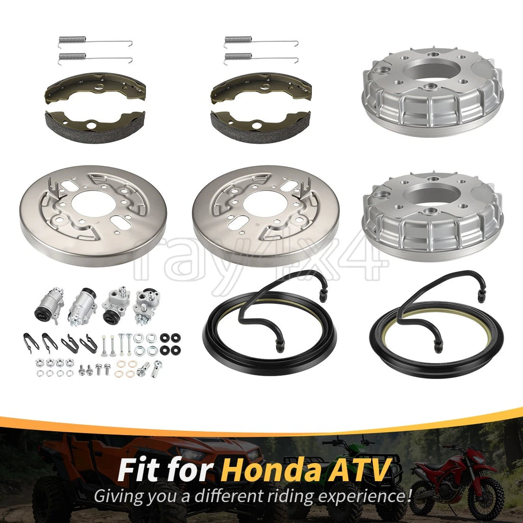 Front Brake Drum Shoes Kit & Wheel Cylinder for Honda Rancher 350 (2000–2003)