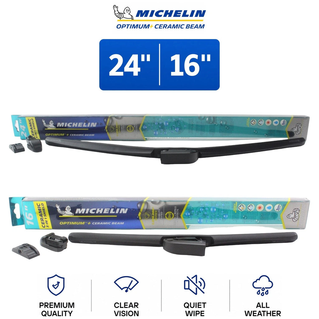 Set of 2 Michelin Optimum+ Ceramic Beam Wiper Blades for Kia (2005–2010)