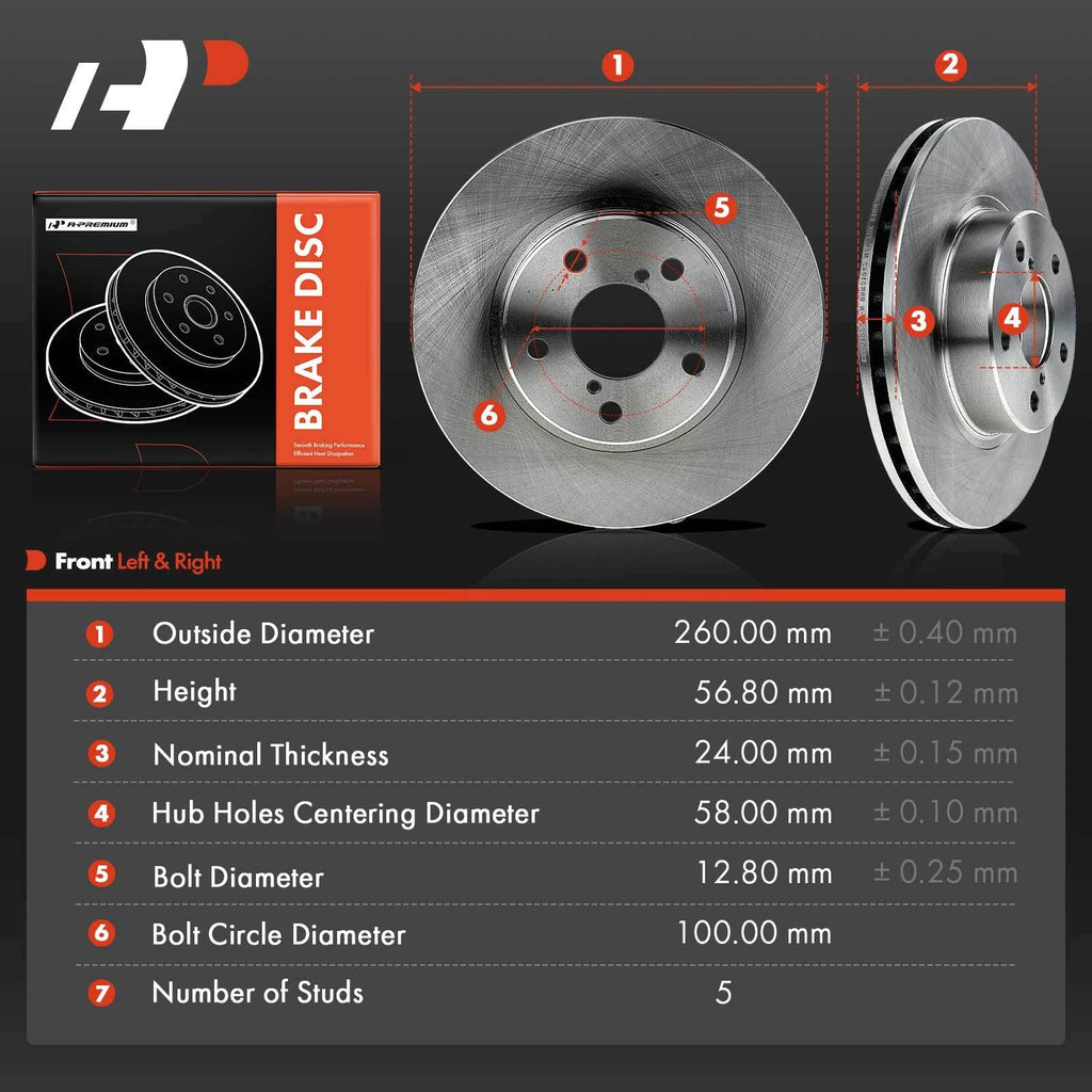Front Disc Brake Rotors for Subaru Impreza Legacy (1990-2001)