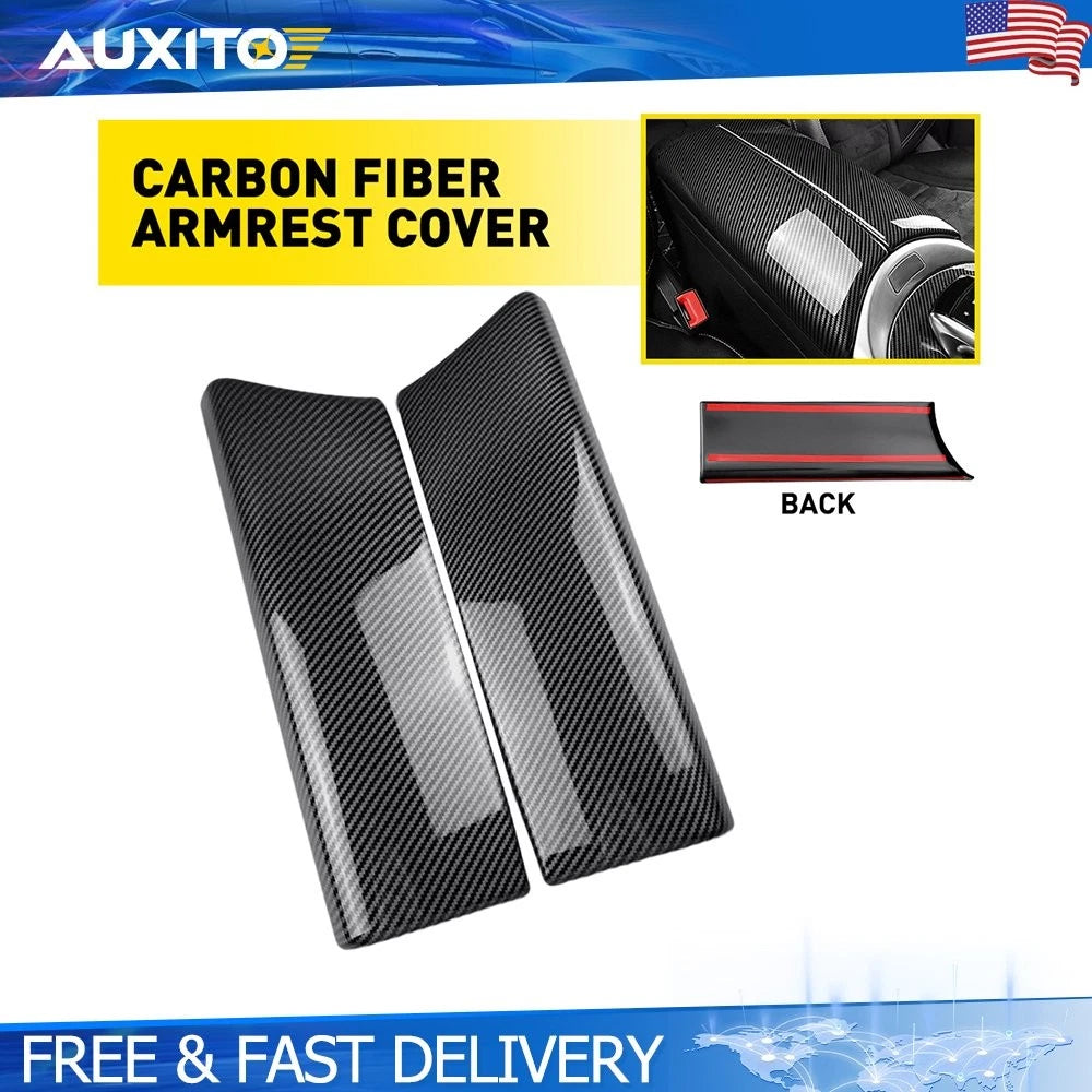 Carbon Fiber Center Console Armrest Box Trim for Benz C-Class W205 (2015–2020)