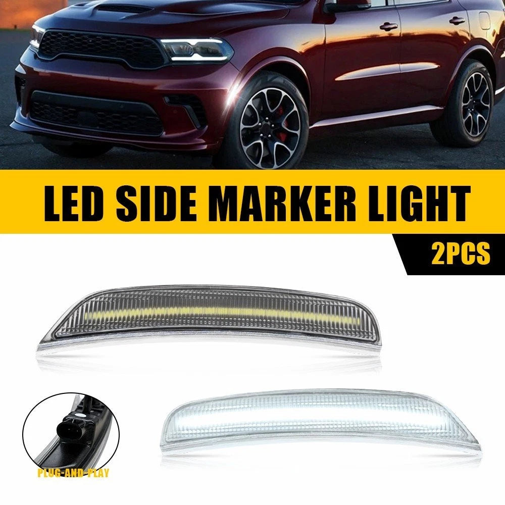 2X Clear White LED Side Marker Light for Dodge Durango (2021–2025) EXV