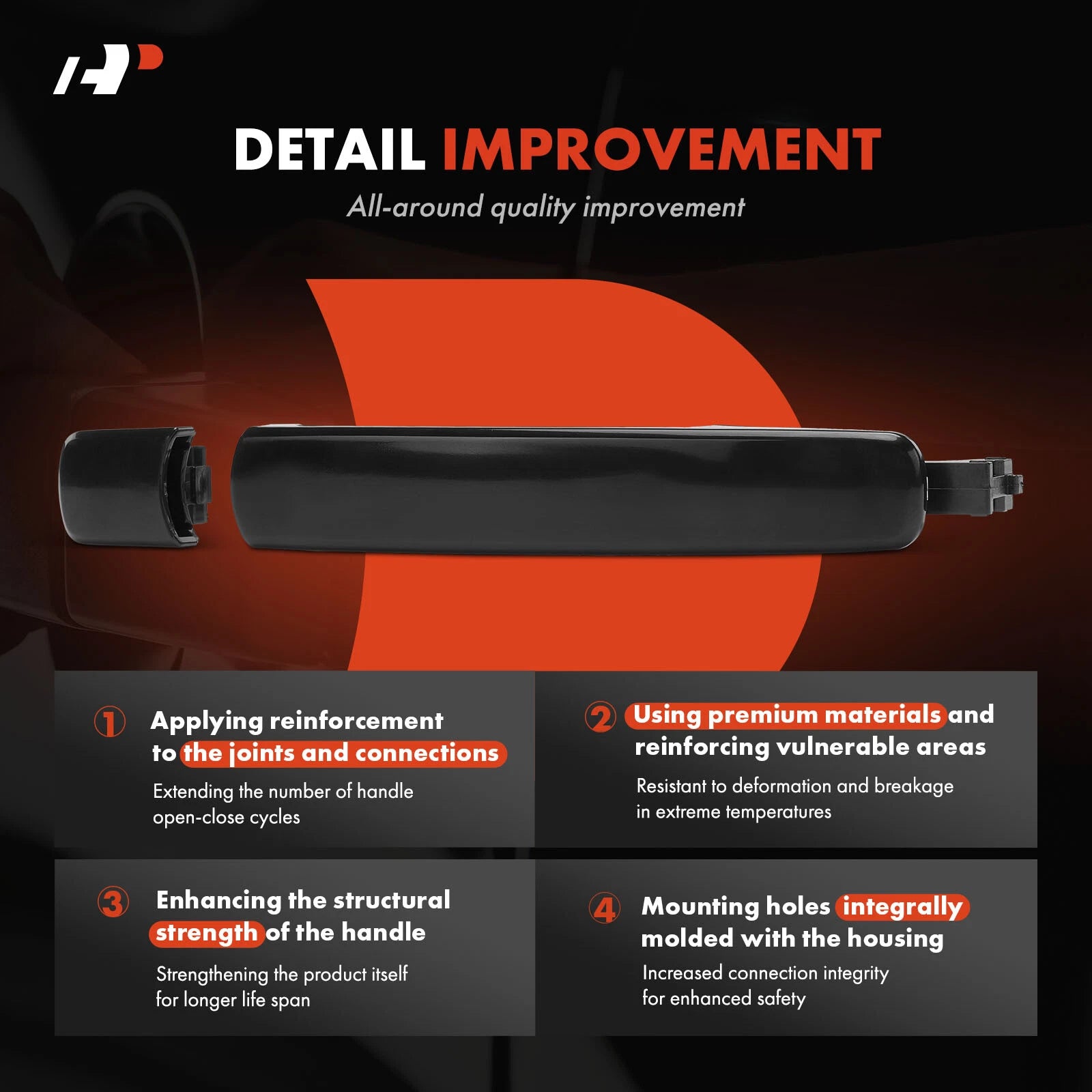 Exterior Door Handle for Nissan Rogue (2014–2020) - Smooth Black