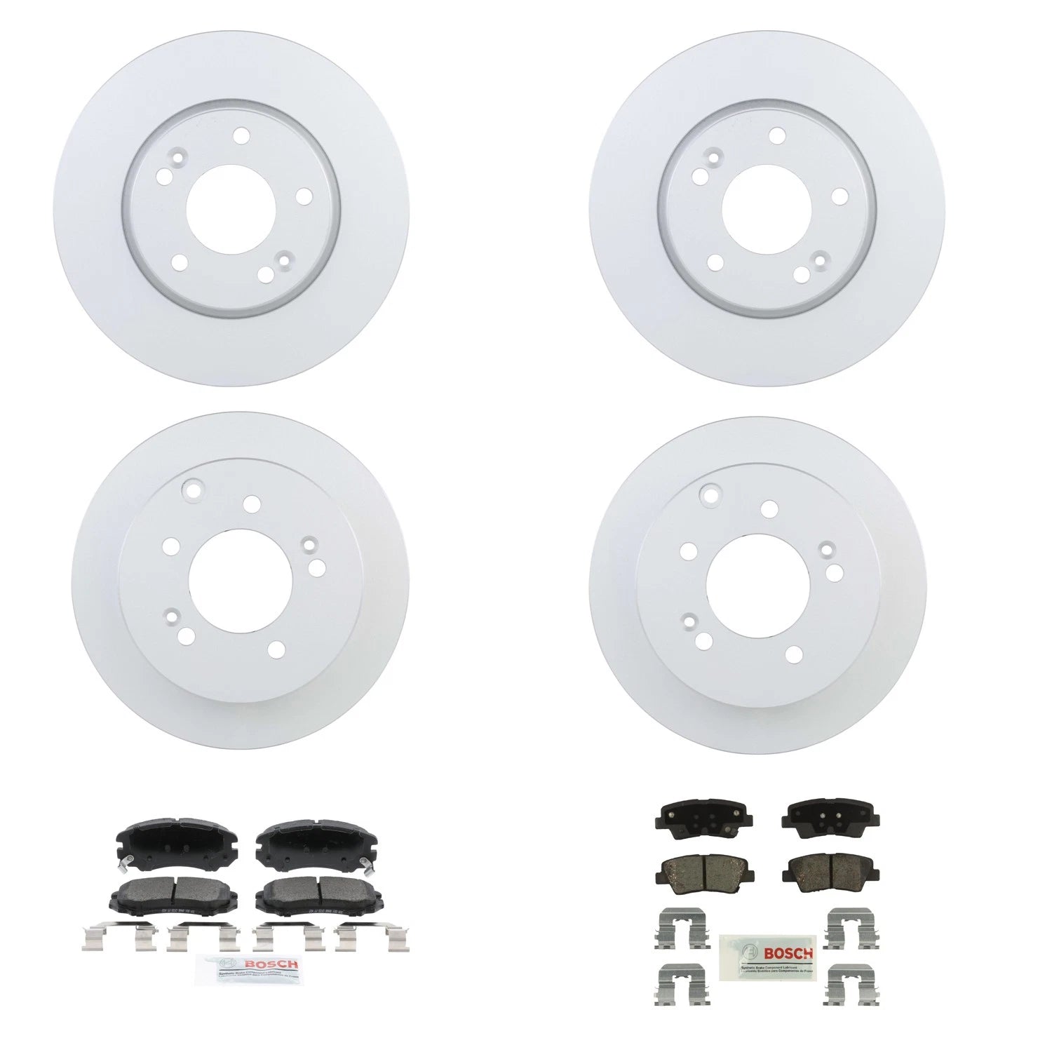 Set of 4 Bosch Disc Brake Rotors & Blue Ceramic Pads for Kia Soul (2010–2023)