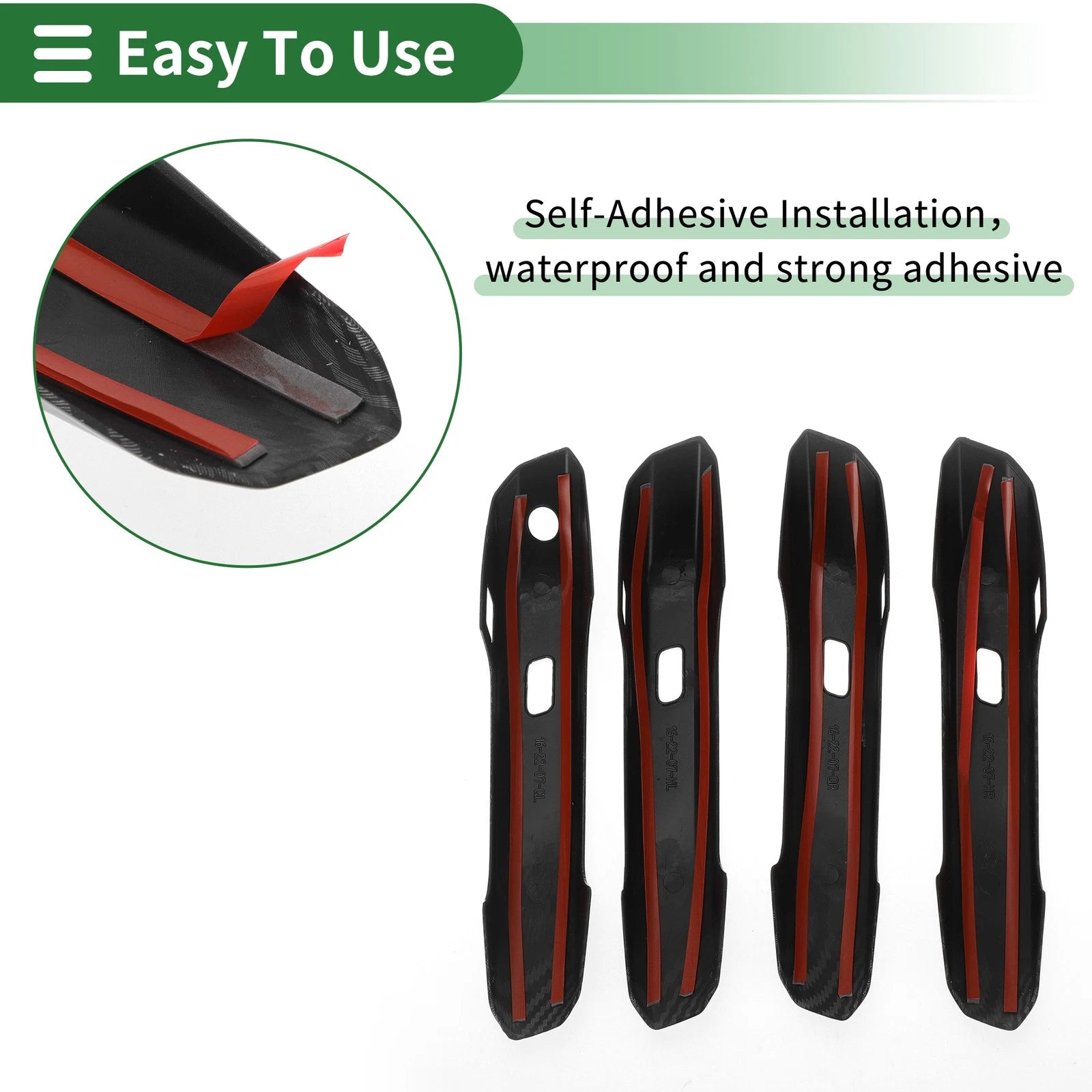 Car Door Handle Cover Trim for Audi A4L (2017–2021) Carbon Fiber Black