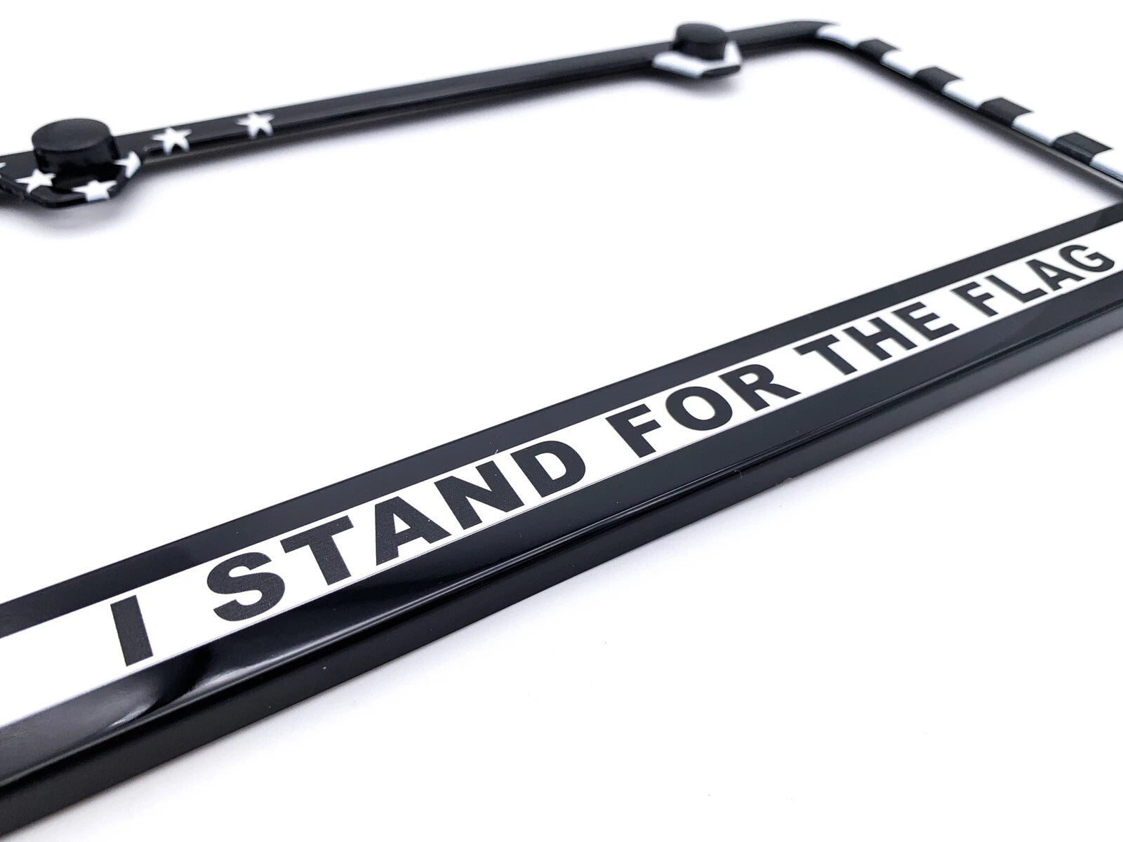 Plastic License Plate Frame American Flag Script for Ford Toyota Chevrolet (Any Year–Any Year)