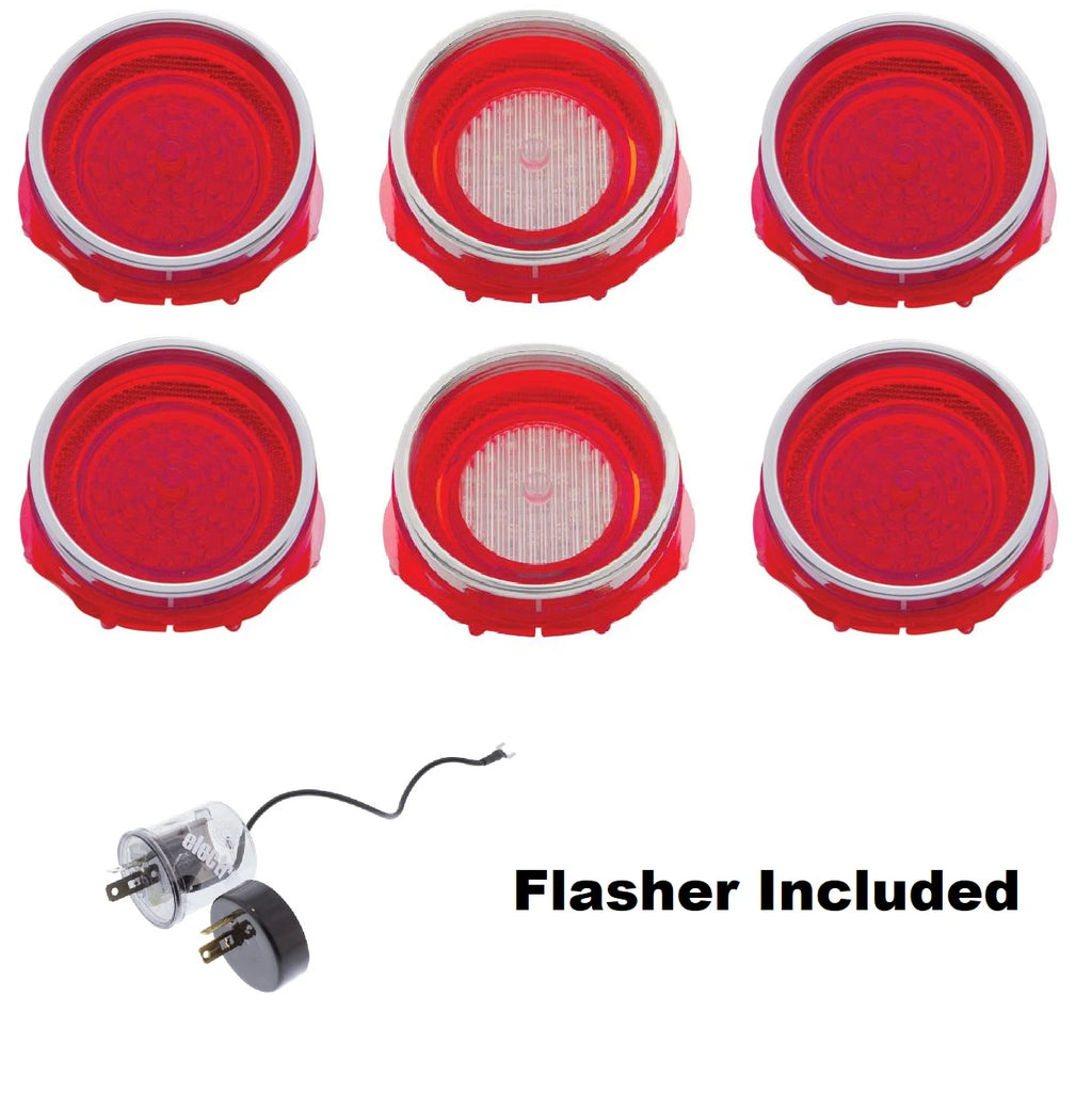 LED Tail Lights and Backup Lights w Flasher for 1965 Chevy Impala