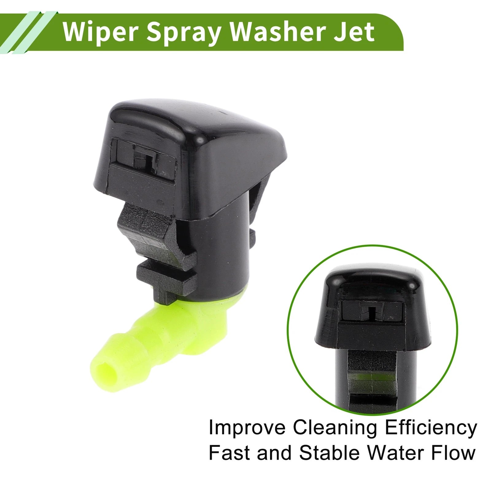 Windshield Washer Nozzle Set of 2 with Y Hose Connector for Ford (2008–2011)