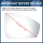 Right Side Heated White Mirror Glass for Volkswagen Tiguan (2016–2021)