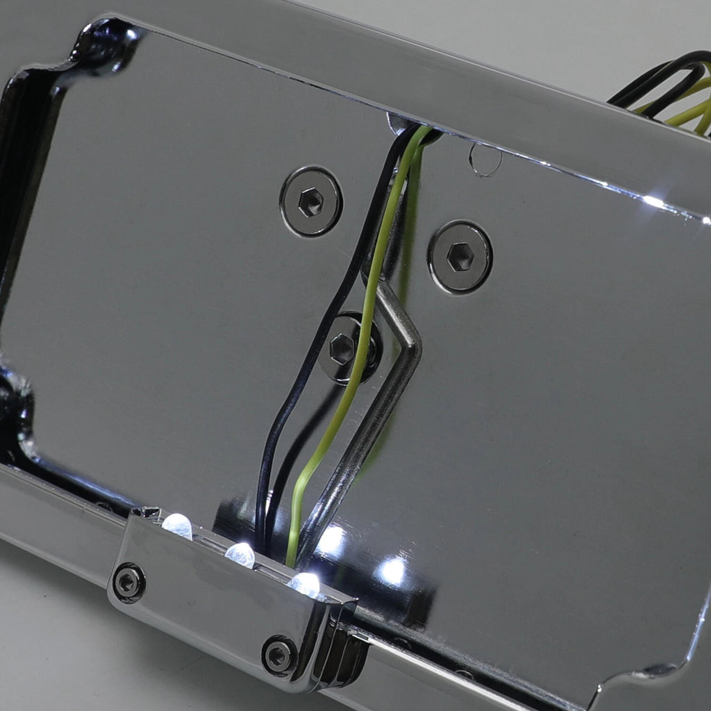 Chrome Side-Mount License Plate Bracket w/ LED for Yamaha YZF R1 R6 (1998–2023)