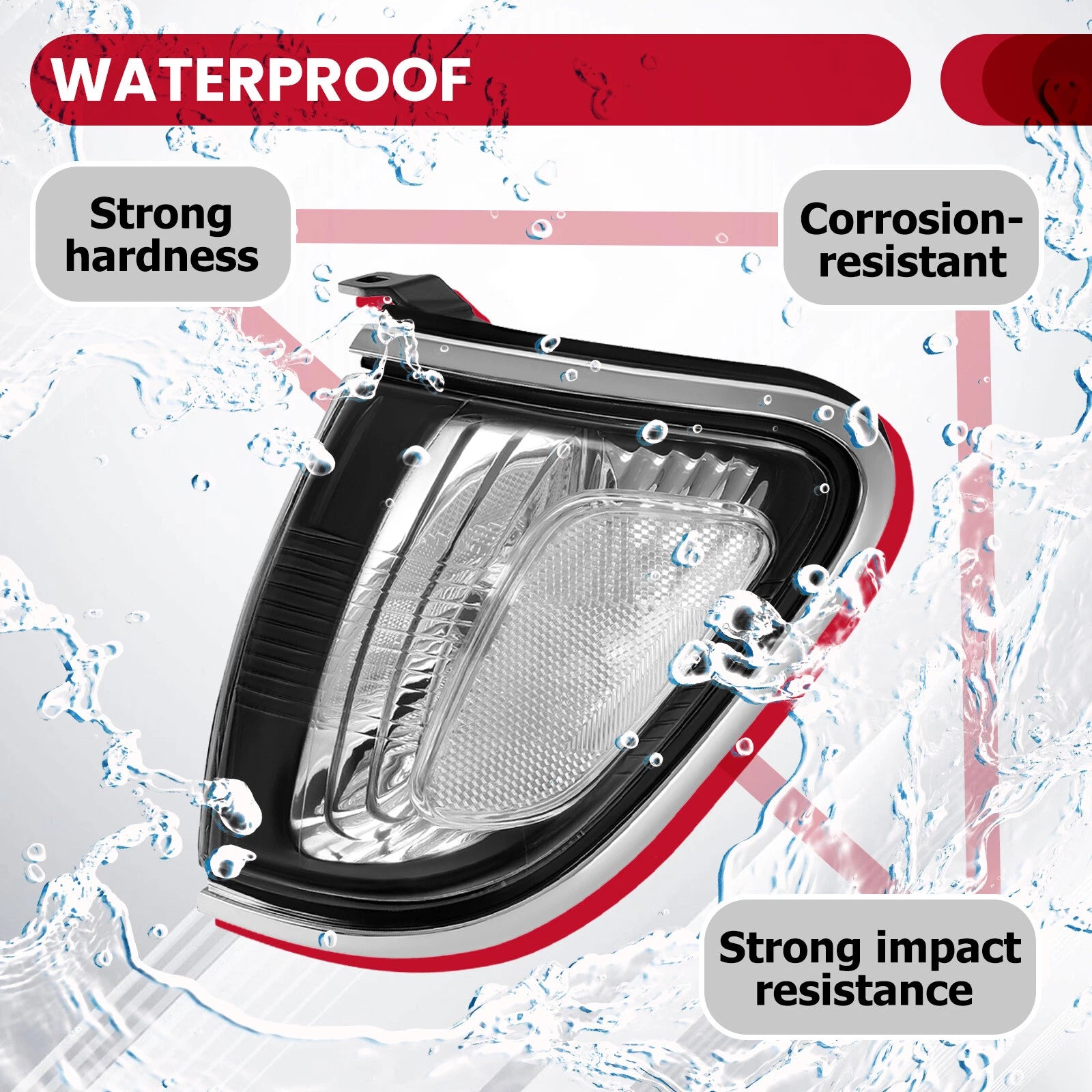2X Clear Front Corner Signal Lights for Toyota Tacoma (2001–2004)