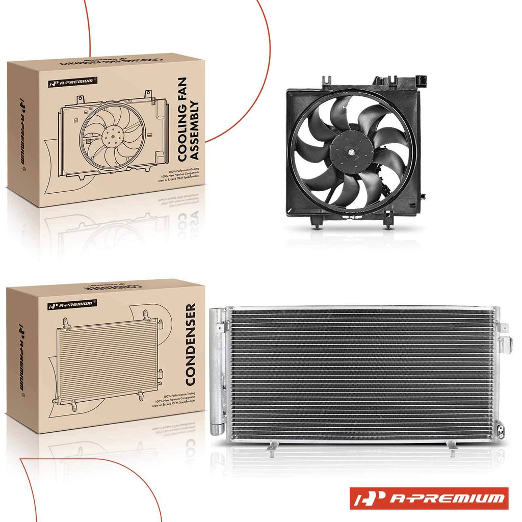 A/C Condenser & Cooling Fan Assembly for Subaru Forester Impreza WRX (2000–2020)