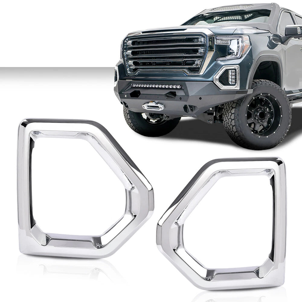 Set of 2 Front Fog Light Outer Bezel Covers for GMC Sierra 1500 Denali