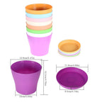 Set of 4 Colorful Plastic Plant Containers for Nursery Seedlings