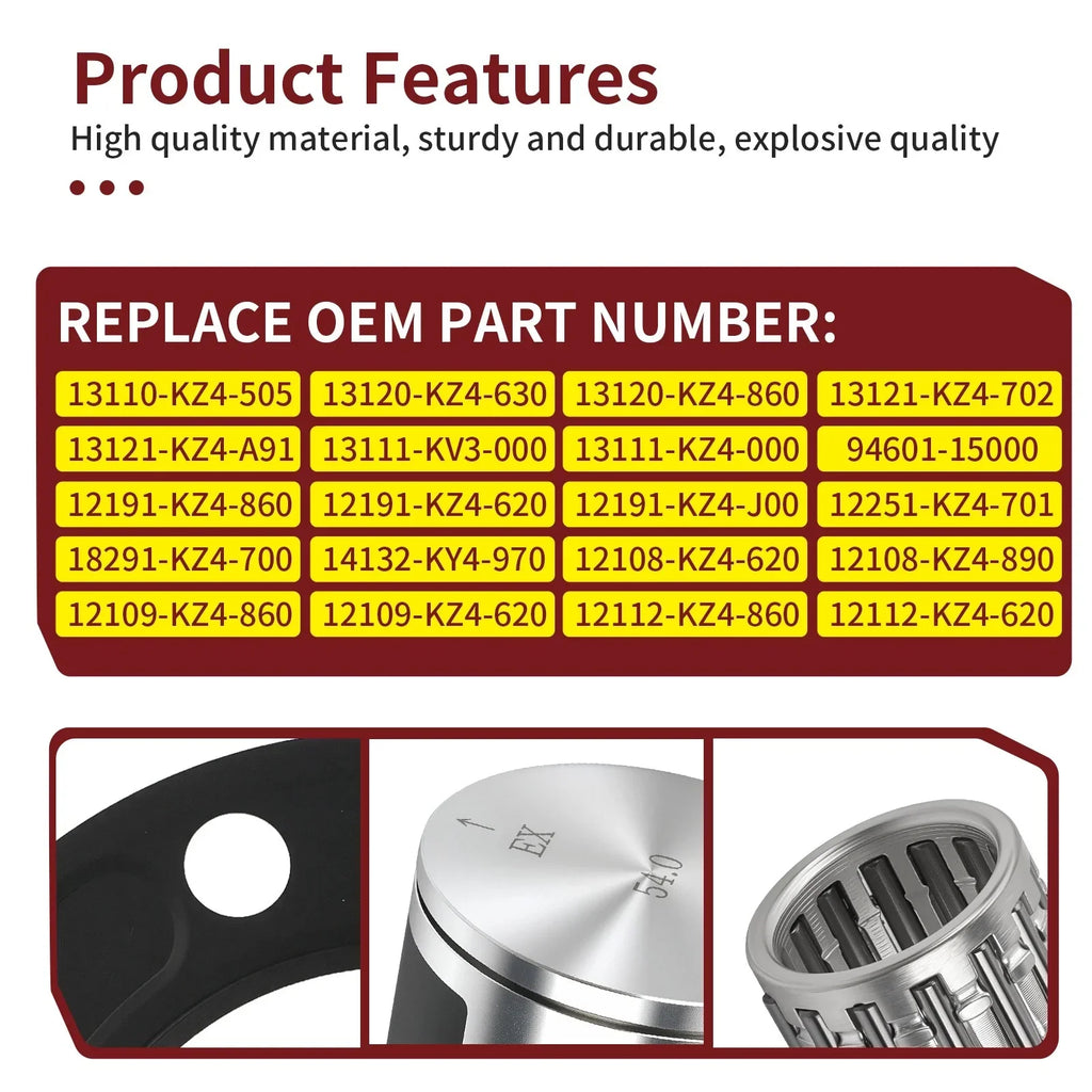 54mm Piston & Gasket for Honda CR125R Top End Rebuild Kit (1992–1999)