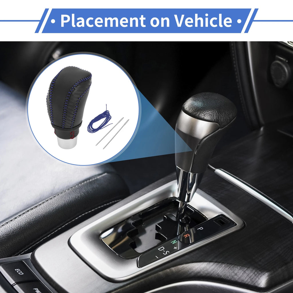 Gear Shift Knob Cover for Toyota Camry (2018–2023) Black Carbon Fiber Blue