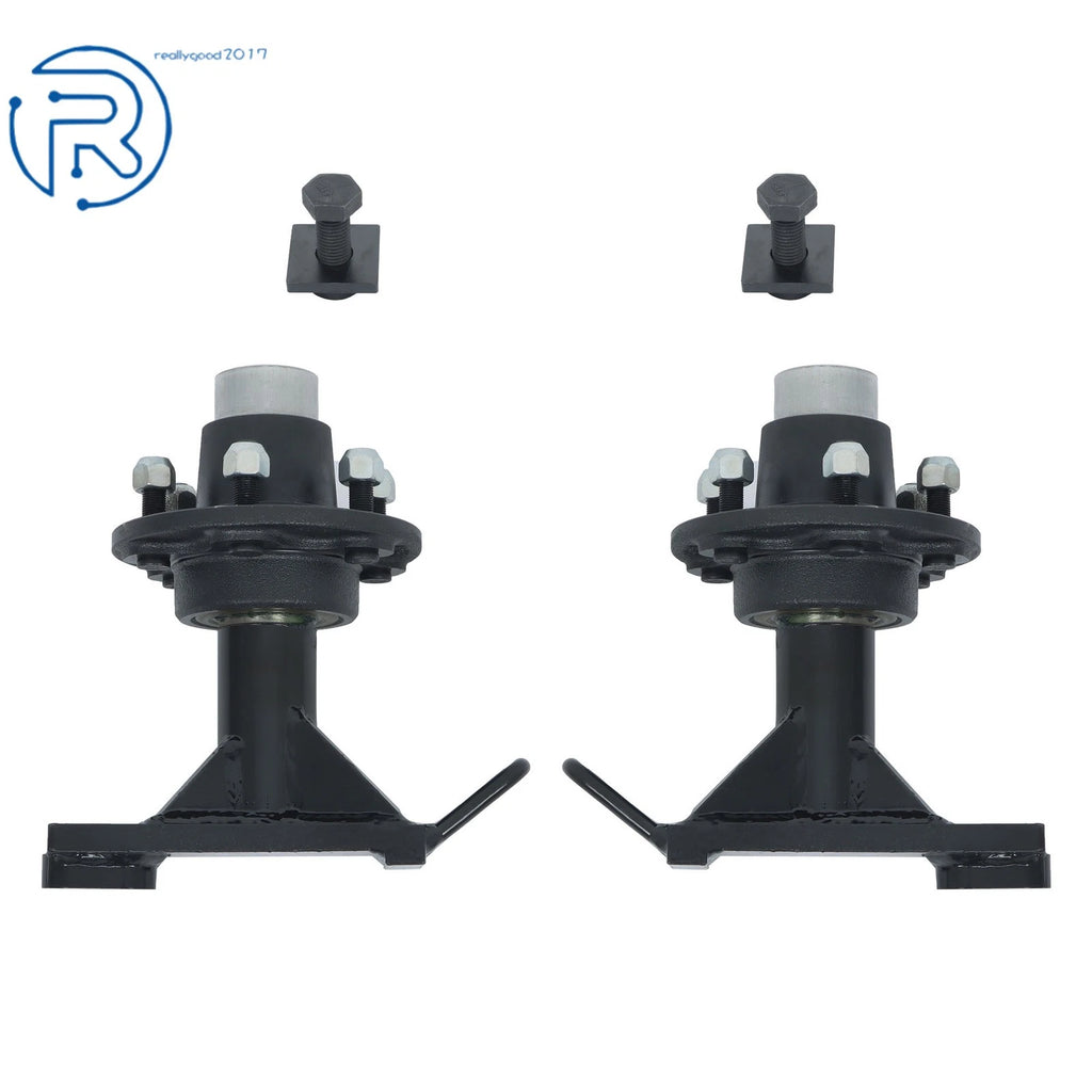 Pair of 6 × 5.5 Lug Wheels for Shipping Container (Bolt-on Spindle Kit)
