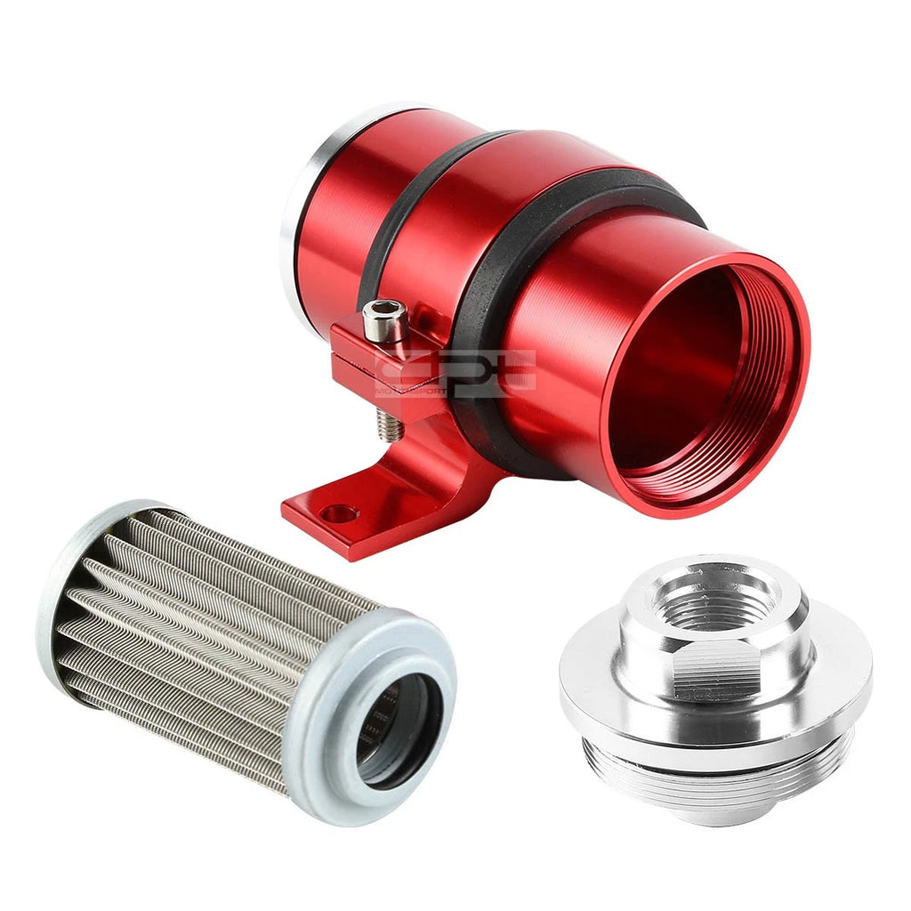 30 Micron Inline Fuel/Oil Filter + Bracket for AN6/AN8/AN10
