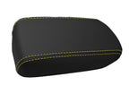 Leather Console Lid Armrest Cover for Toyota Corolla (2009–2013) Yellow Stitch