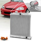 2-Row Aluminum Racing Radiator for Honda Civic (1992–2000) & Integra (1994–2001)