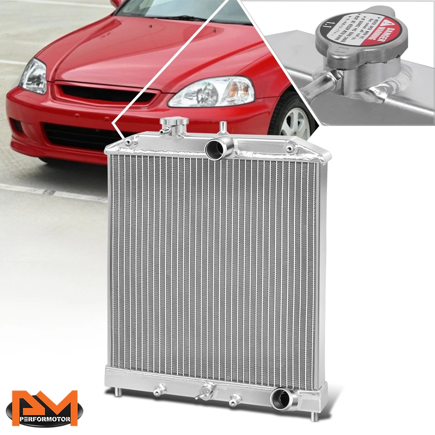 2-Row Aluminum Racing Radiator for Honda Civic (1992–2000) & Integra (1994–2001)