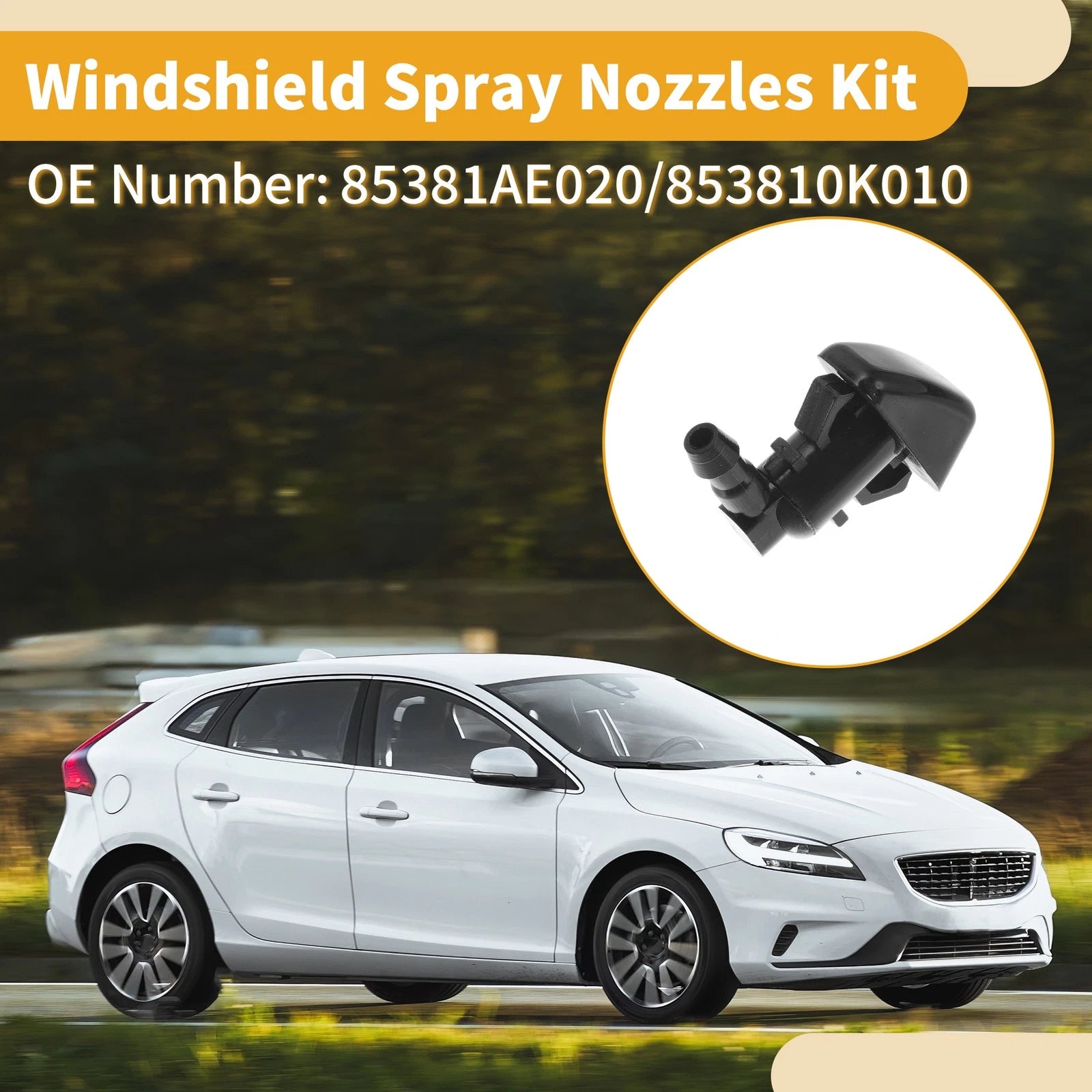 Windshield Washer Nozzle Kit for Toyota Tacoma (2005–2010) No. 85381AE020, Gaskets