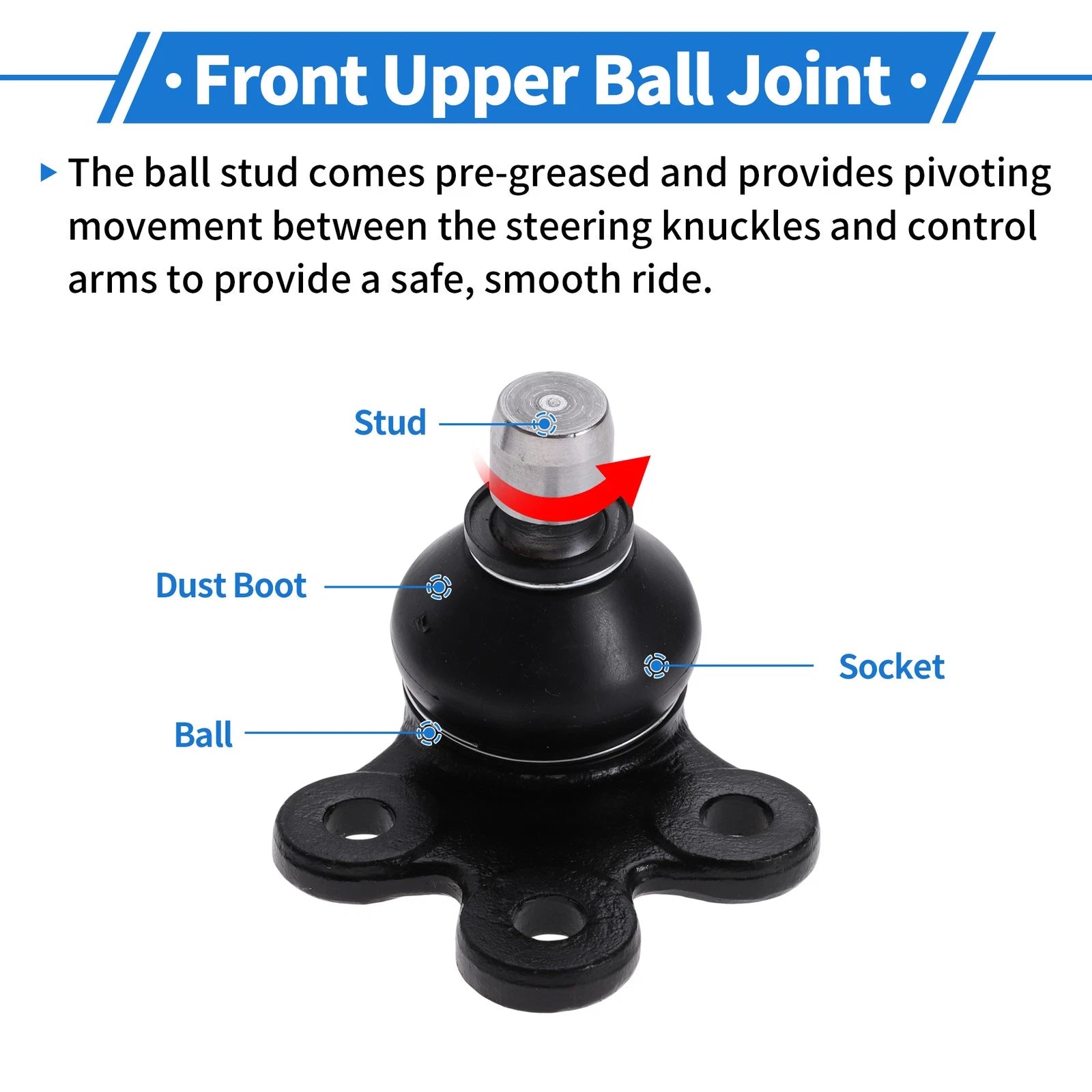 2X Front Upper Ball Joints for Buick Encore (2013–2022) MS50563/BJ55095XL