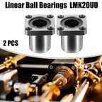 2pcs LMK20UU Linear Ball Bearings for Square Flange (20mm ID, 32mm OD)