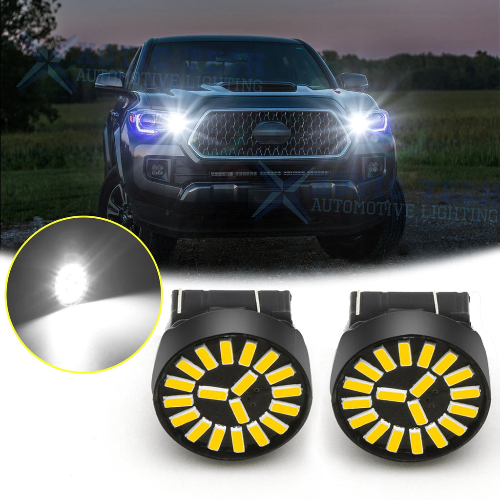 White 7443 LED Daytime Running Light Bulbs for Toyota Tacoma (2017–2019)